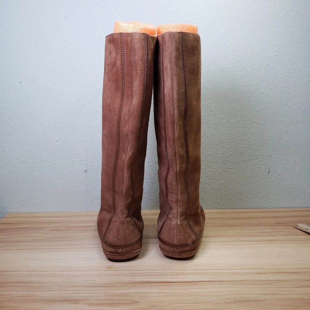 Cole Haan Penny Lane Suede Boots Tall Knee High Lagenlook Cottage Hippie Size 6B